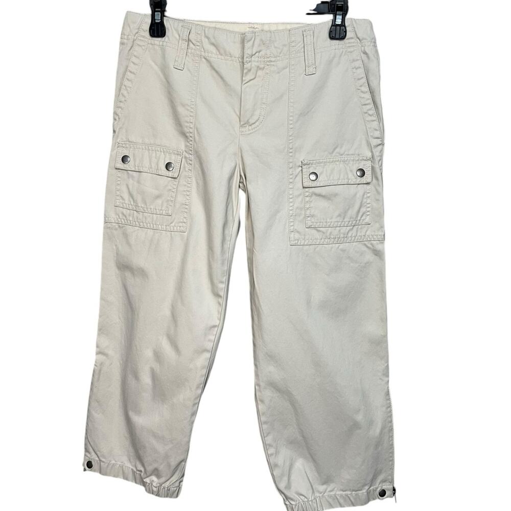 GAP Y2K Drawstring Tan Cropped Cotton Cargo Pants Women’s Size‎ 6
